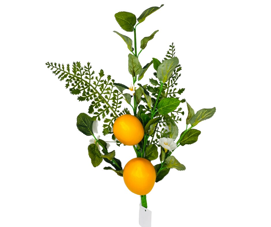 24&#x22; Artificial Mixed Greenery Lemon Spray - Fresh and Vibrant Accent-EC8265