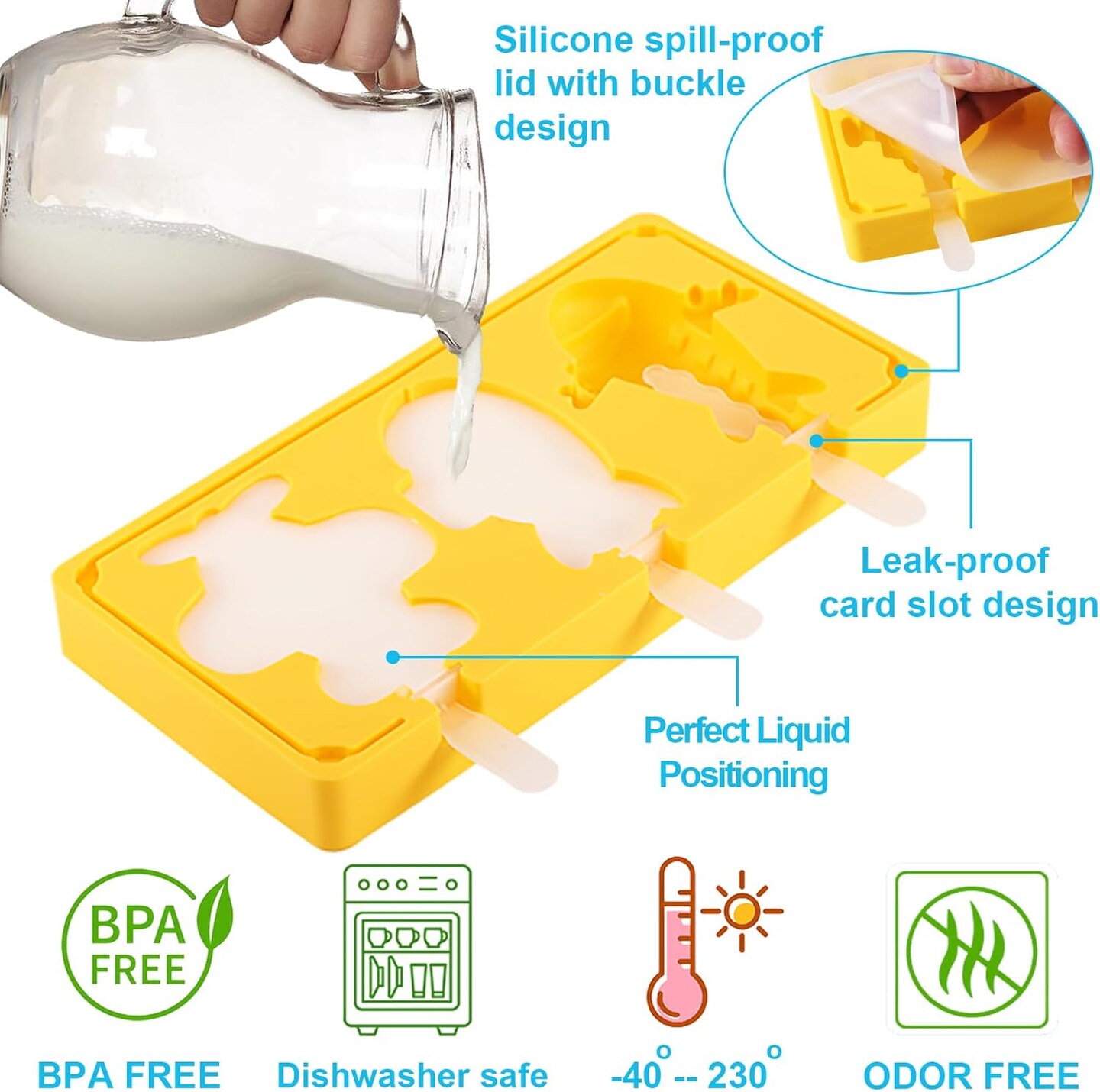 Silicone Popsicle Molds for Kids and Toddlers, BPA Free, Mini Baby Ice Pop Mold, Ice Cream Mold with Reusable Sticks, Popsicle Maker Mold Set Easy