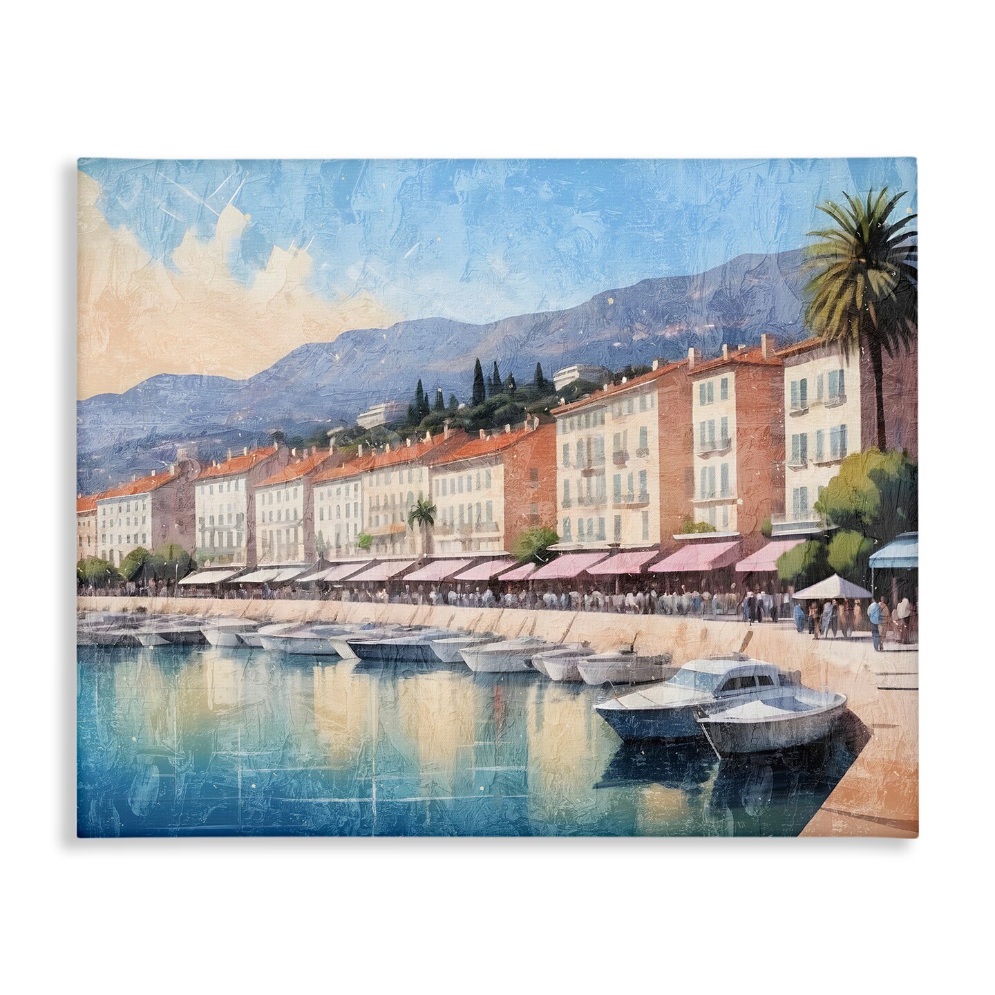 Stupell Industries Quaint Seaside Marina Canvas Design by Kim Allen
