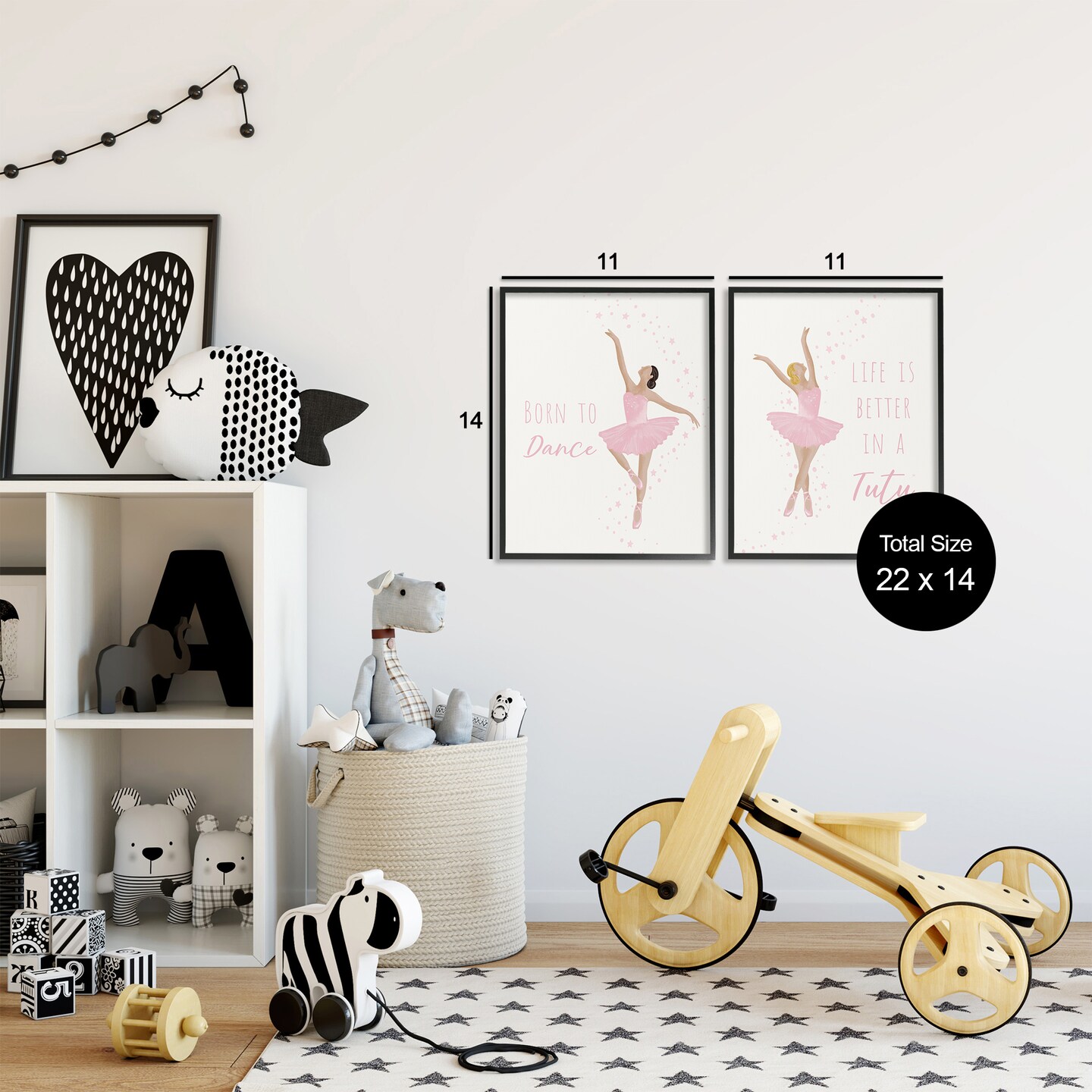 Stupell Industries Inspiring Ballerina Sentiments 2pc Framed Giclee Set Design by Chen Alyesh