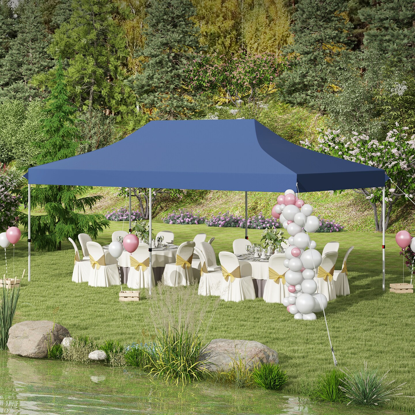 Oxford Pop-Up Canopy Tent with UV and Height Adjustments