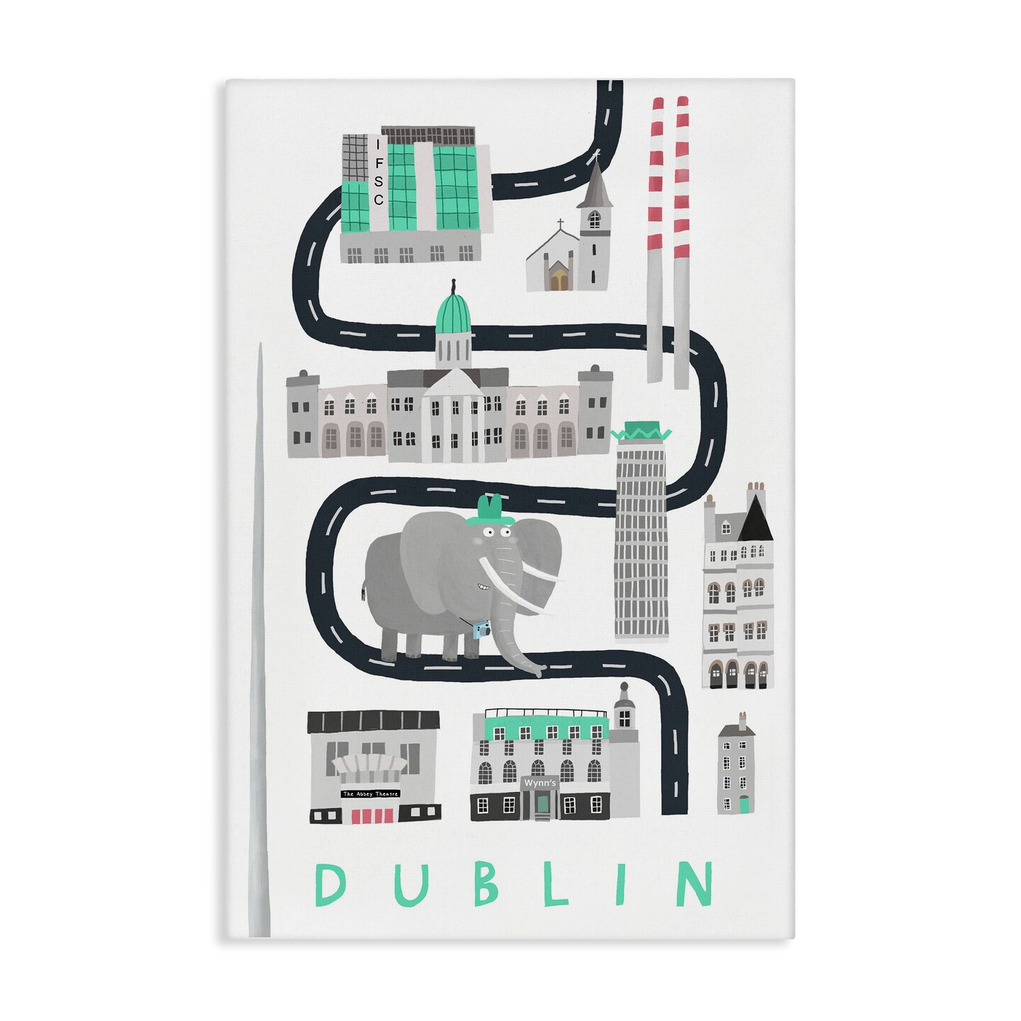 Stupell Industries Dublin Whimsical Travel City Canvas Design by Carla Daly