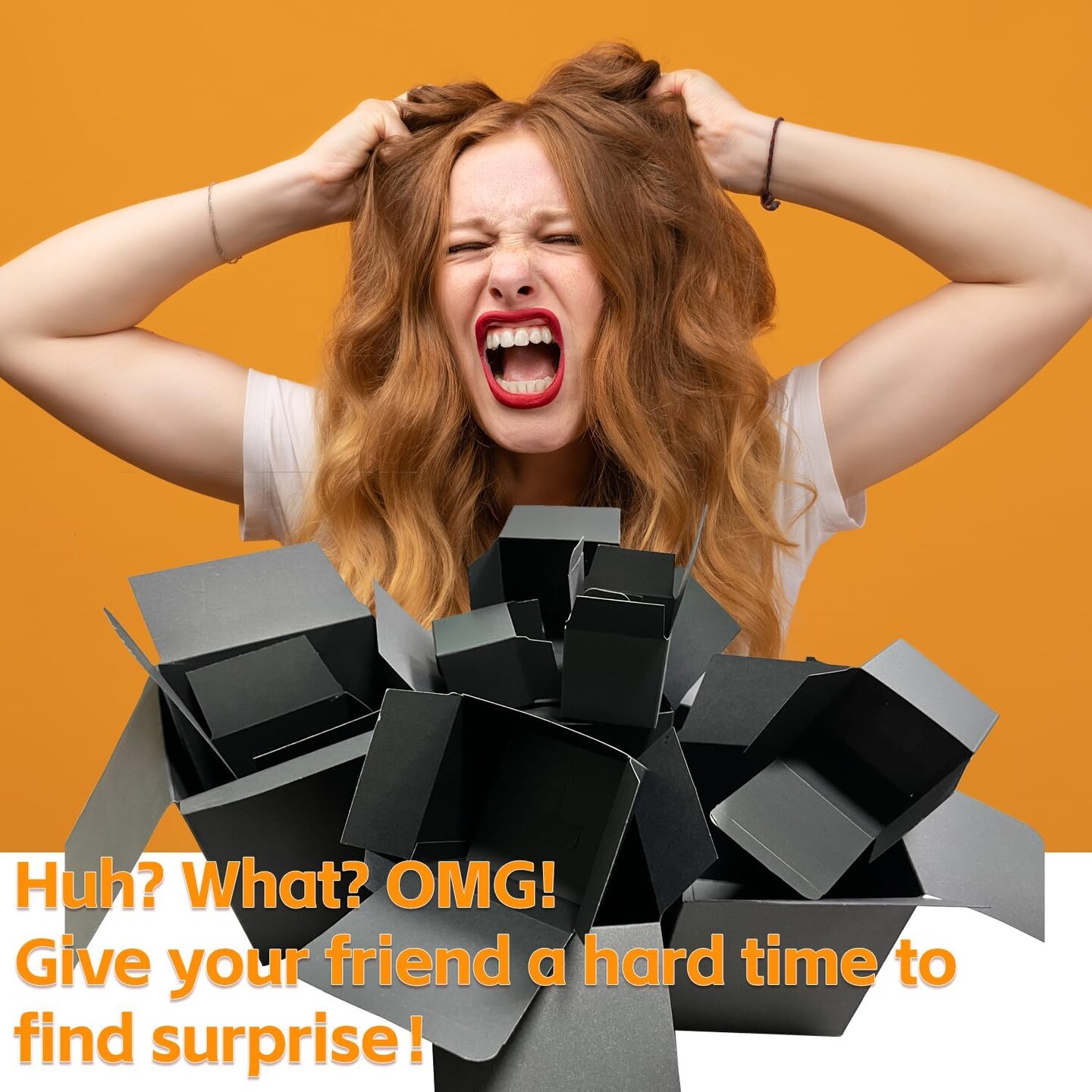 Prank Gift Box, 13PCS Stackable Surprise Nesting Boxes Prank Package Set for Birthday Weddings Anniversaries Christmas, Funny Gag Gifts for Kids and Adults(1.2-5.9IN)