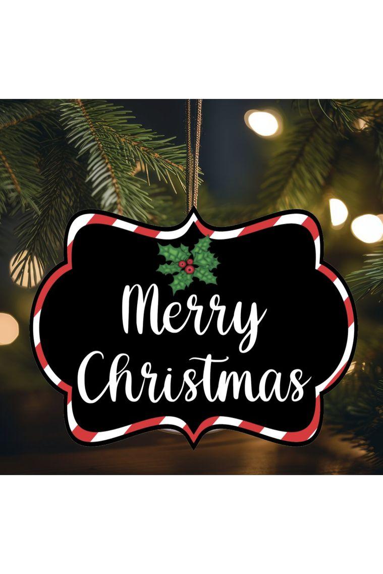 Merry Christmas Scalloped Frame Sign