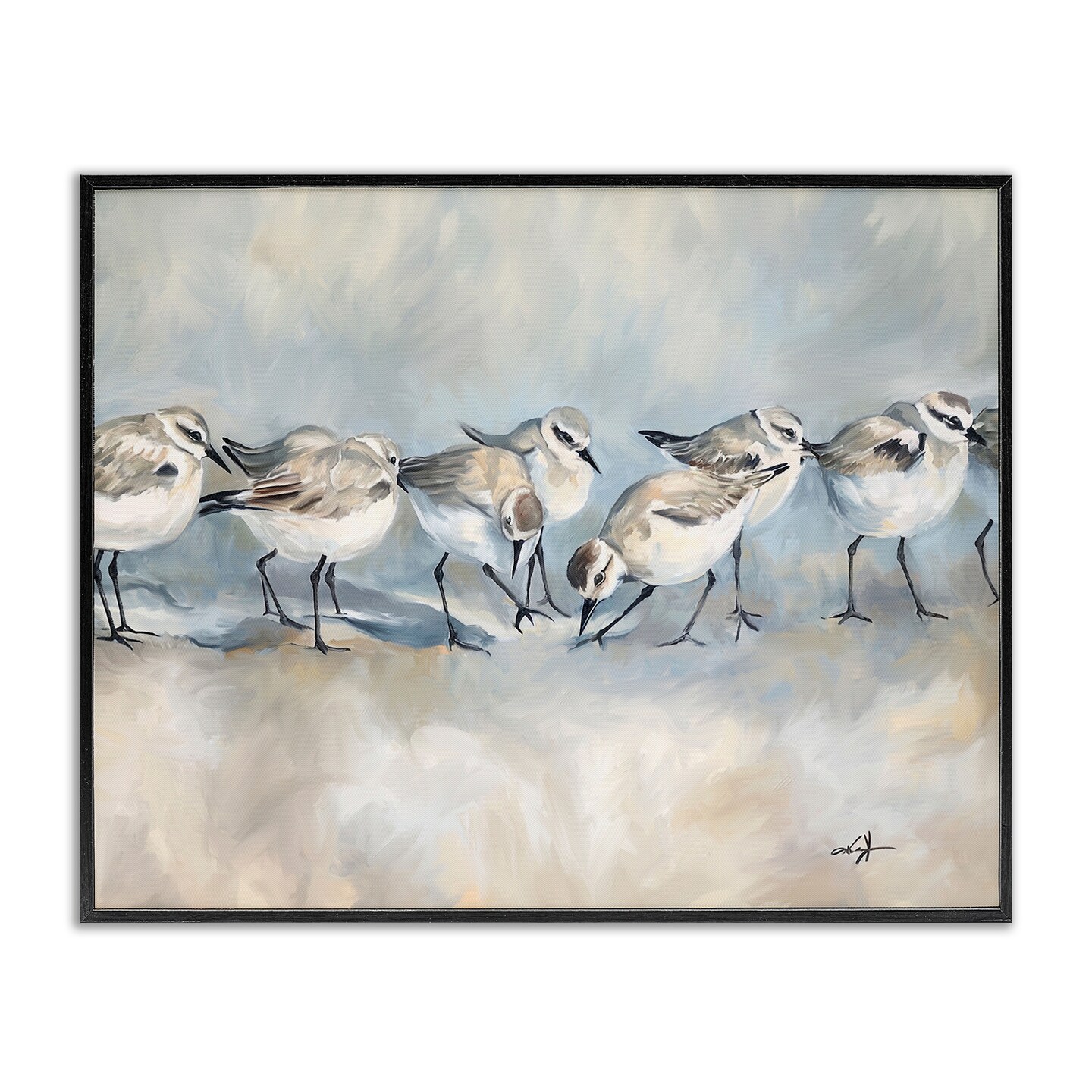 Stupell Industries Sandpiper Birds Mirage Framed Giclee Design by Ramona Murdock