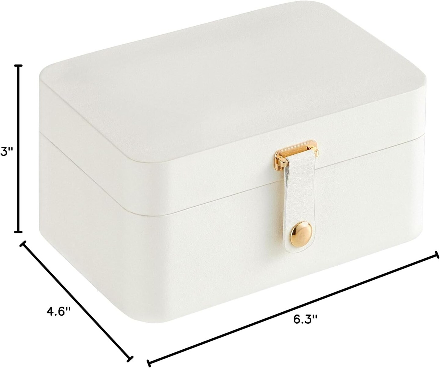 Jewelry Organizer Box – 2-Layer Travel Case for Earrings, Necklaces & Bracelets, Portable Jewelry Storage with Large Capacity, Cloud White (UJBC166W01)
