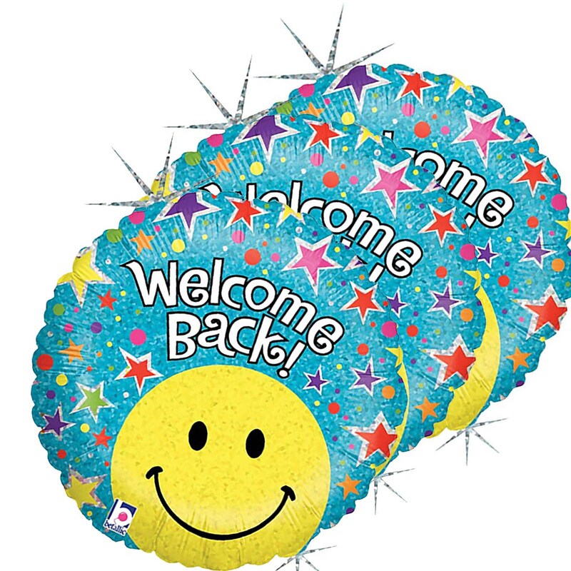 Betallic&#xAE; 18 Inch Welcome Back Smiley Balloon