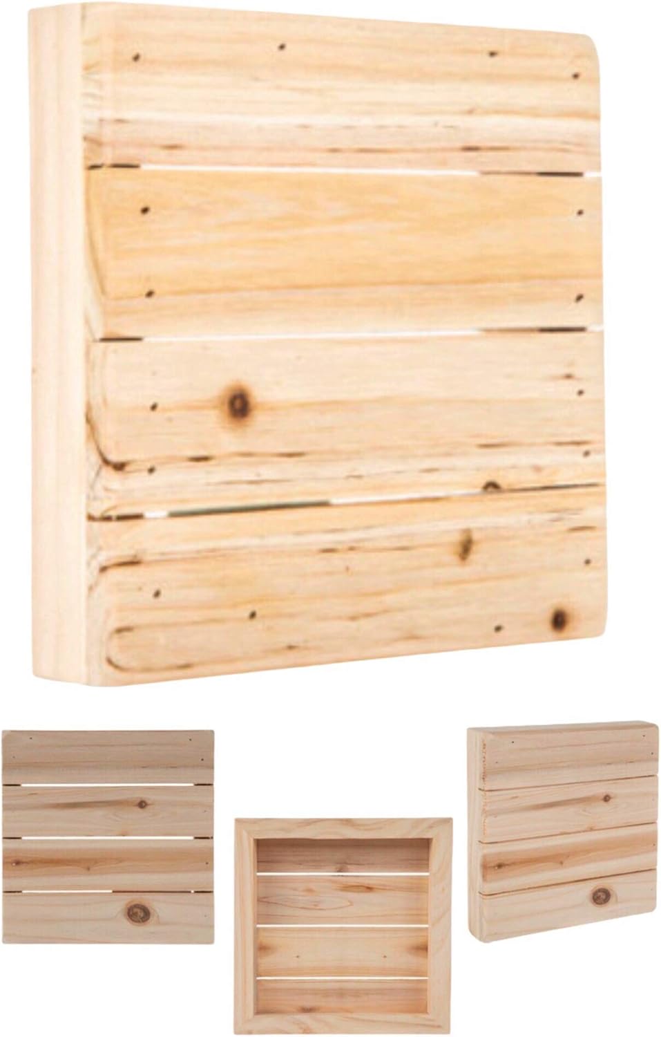 Unfinished Small Pallet Wood Sign - 6 Pack | Square Wood Panels for Crafts, Painting, Engraving & Home Decor | Rustic Wooden Signs for DIY Art Projects - 6.25x6.25 Inches