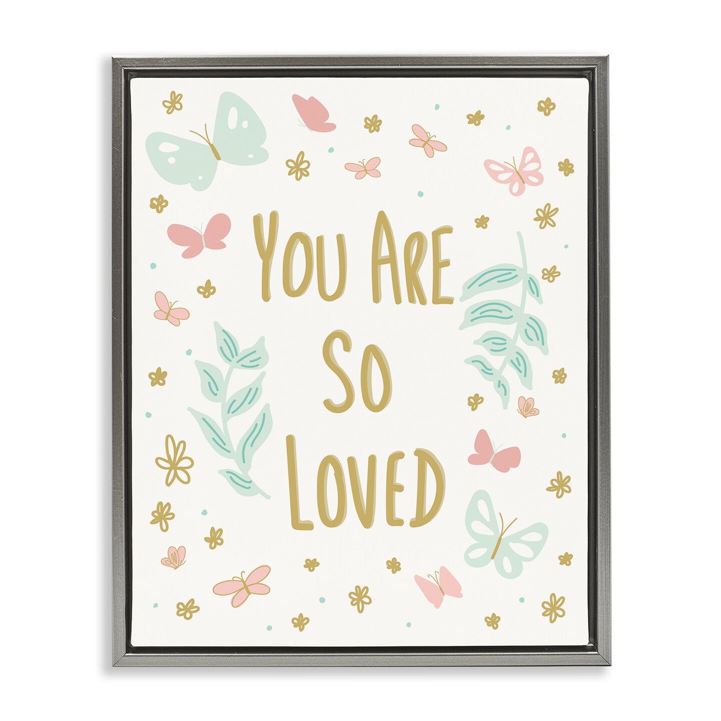 Stupell Industries So Loved Uplifting Flowers Floating Frame Design by Sweet Melody Designs