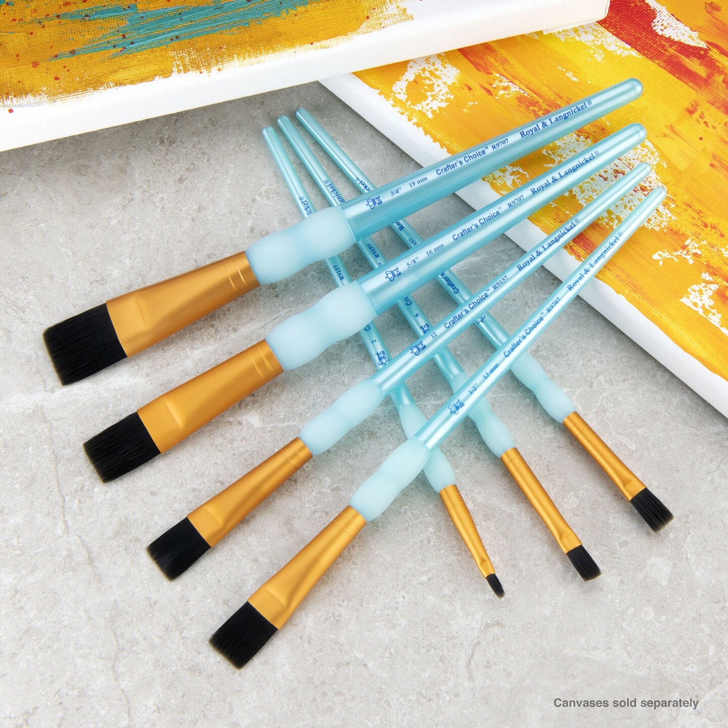 RCC 418 | Crafter's Choice™ 7pc Black Taklon Shader/Wash Brush Set