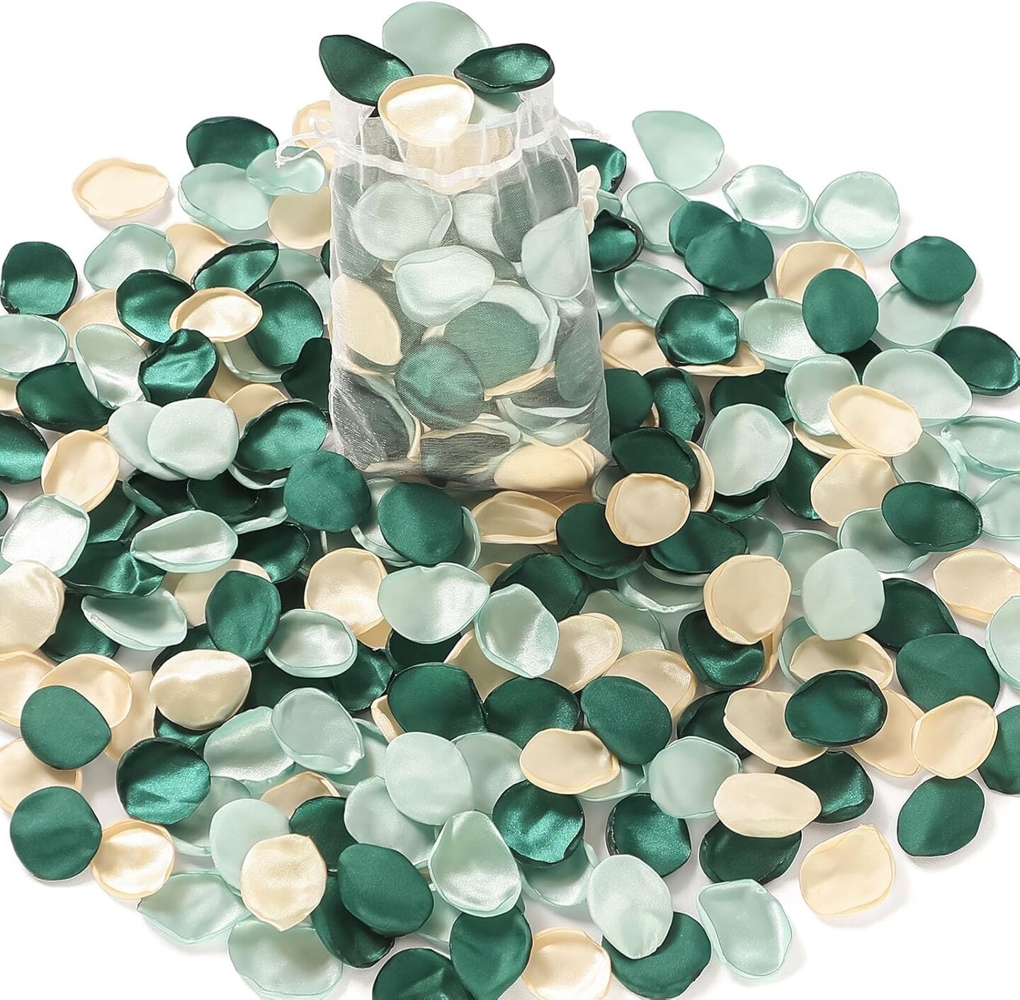 400pcs Silk Rose Petals, Green Fake Rose Petals for Wedding Decor, Flower Petals Decrations