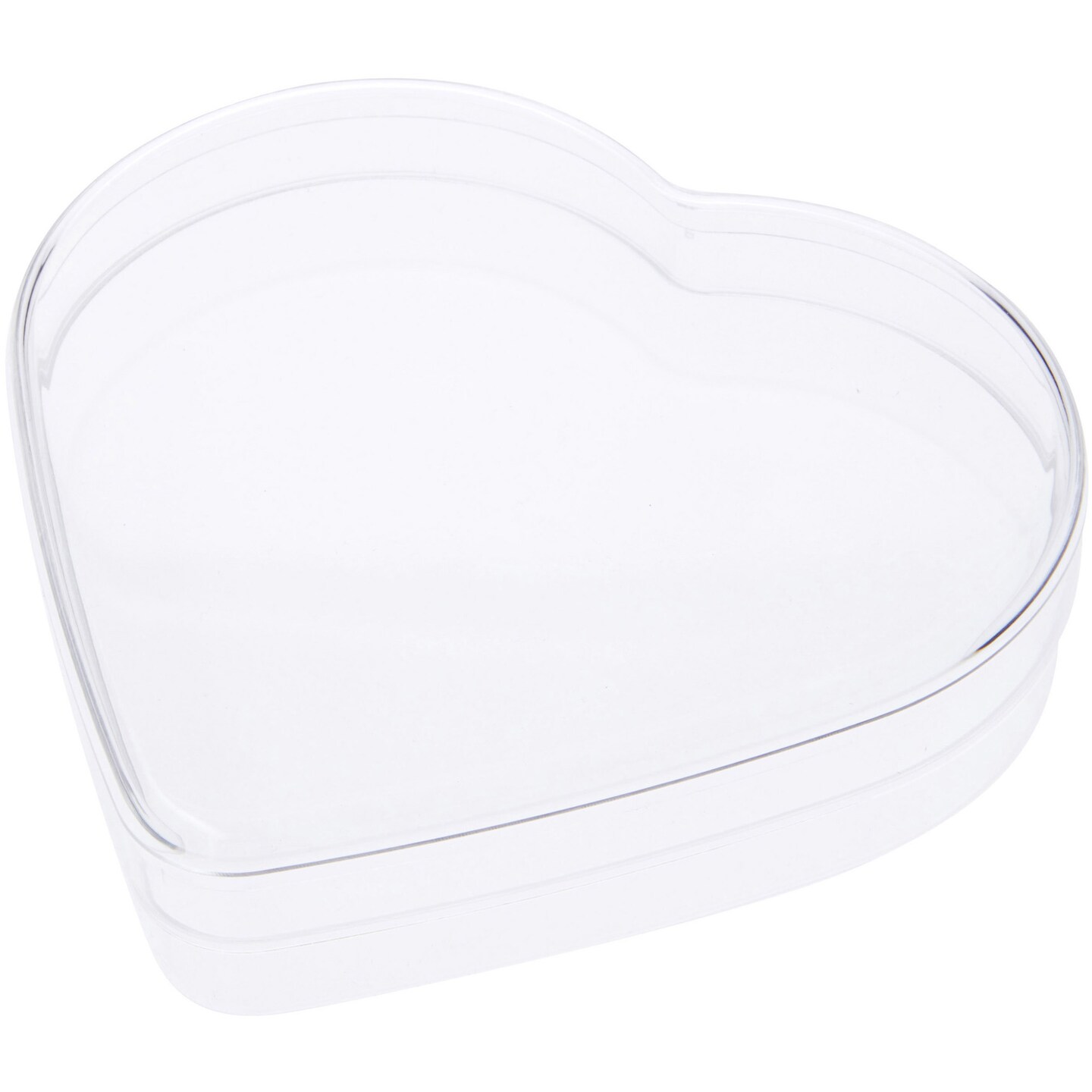 Pioneer Plastics 174C Clear Heart Shaped Plastic Container, 6&#x22; W x 1.375&#x22; H