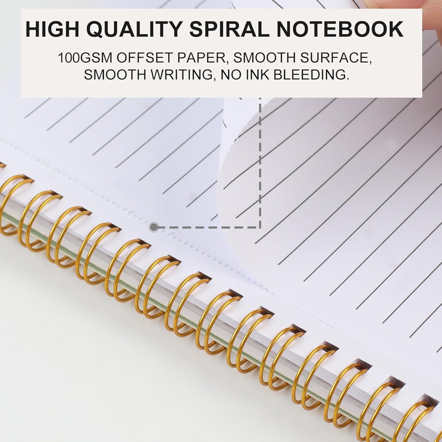 Aesthetic Spiral Notebook, 2PCS Cute Notebook, 8.3" x 6" Notebook For Women, A5 Spiral Journal Notebook for Office/School/Home (Green & Beige)