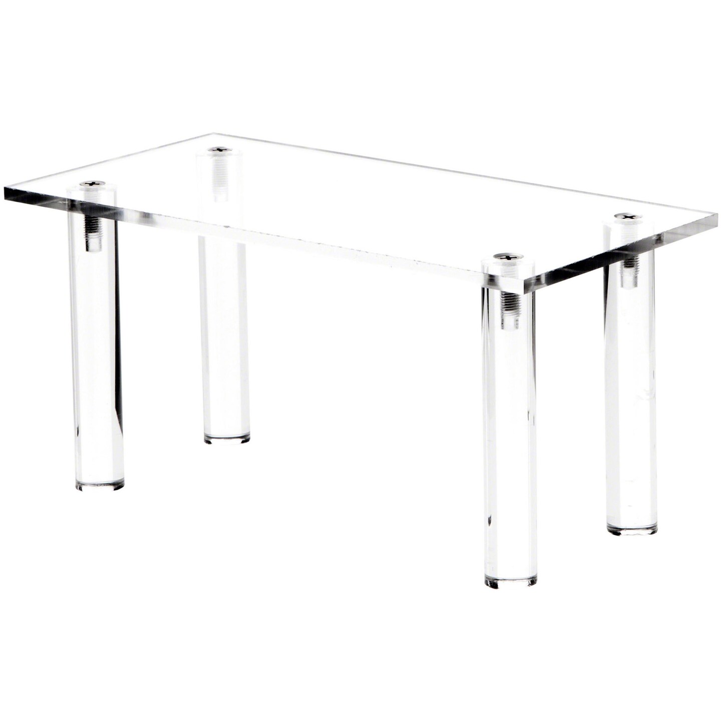 Plymor Clear Acrylic Rectangular 4-Leg Display Riser, 4&#x22; H x 8&#x22; W x 4&#x22; D