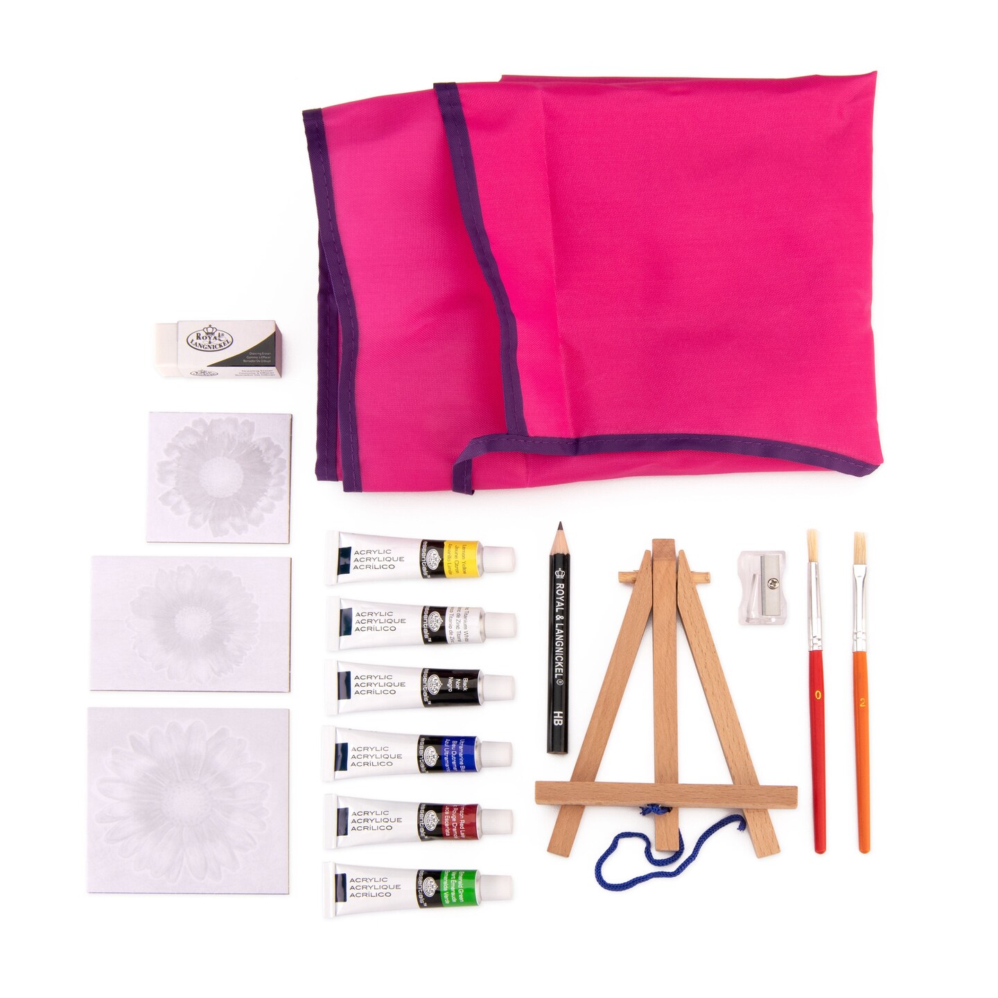 RSET-MS110 | Mini Acrylic Painting 16pc Easel Art Set