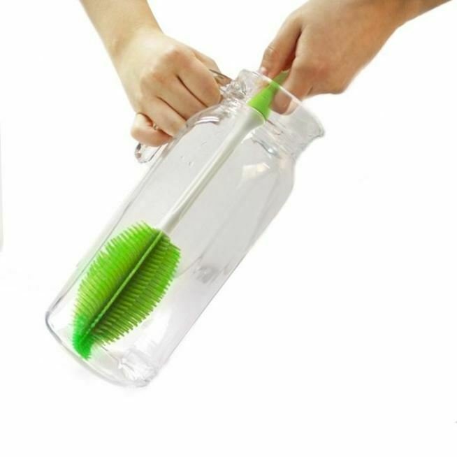 Norpro 14&#x22; Long Silicone Bottle Brush - Great for Cleaning Travel Cups and Baby Bottles