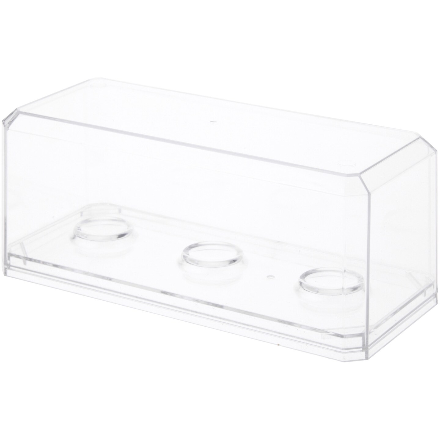 Pioneer Plastics Clear Plastic 3 Golf Ball Display Case with Base, 6.125" W x 2.625" D x 2.25" H