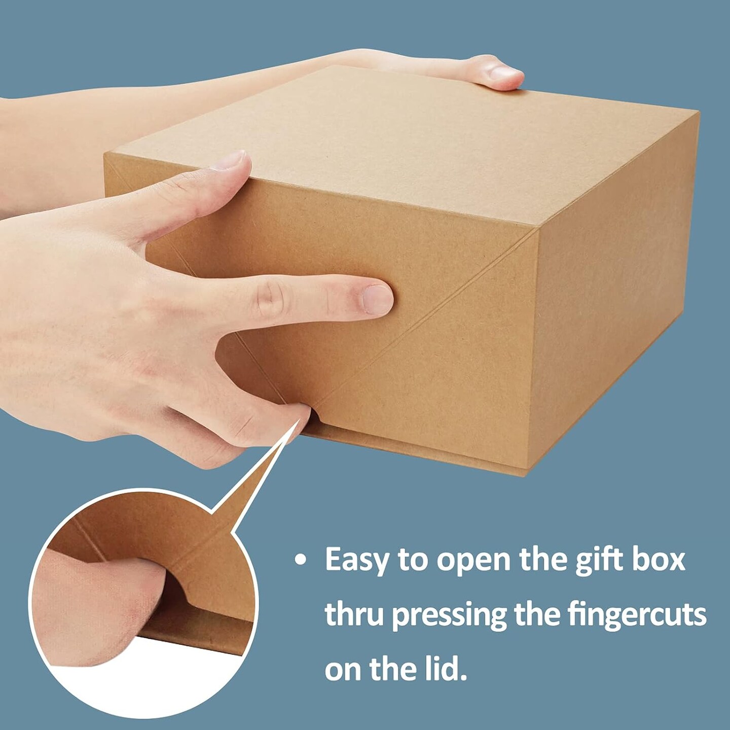 Premium Gift Boxes 10 Pack 8 x 8 x 4 Brown Paper Gift Boxes with 20 Meters Hemp Rope for Gifts, Bridesmaid Proposal Boxes, Easy Assemble Boxes
