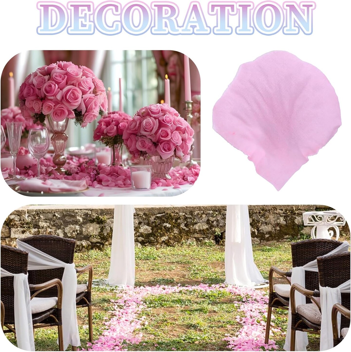 2000 Pcs Pink Rose Petals, Fake Rose Petals Artificial Rose Petals for Valentines Wedding Proposal Flower Girl Basket Flower Petals to Throw at Wedding Anniversary Decorations