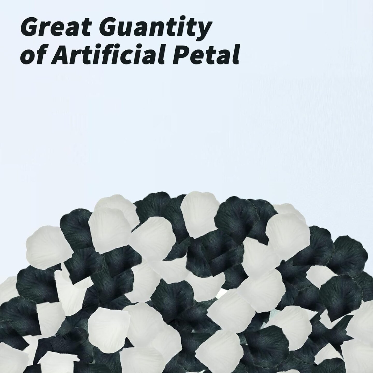 1200 Pcs Black Cream White Rose Petals - Silk Rose Petals for Romantic Night, Wedding Party Decoration