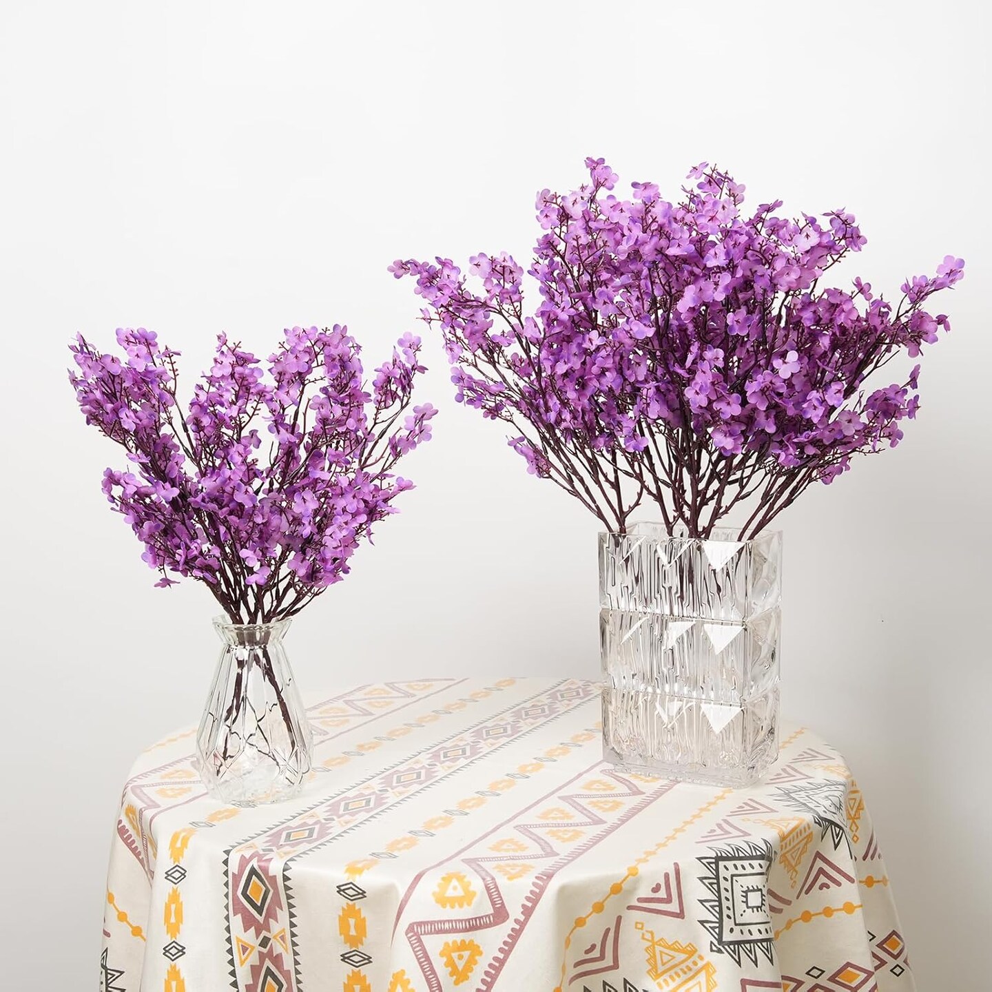 Babys Breath Artificial Flowers, 8 Bundles Real Touch Purple Fake Flowers Spring Plants Decor Silk Flower Bulk for Vase Home Wedding Indoor Outdoor Table Party Decorations