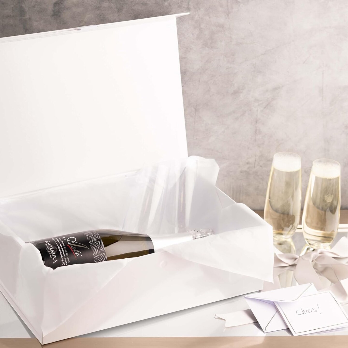 Premium White Gift Box with Magnetic Closure - 14x9x4 inches - Includes Ribbon and Gift Card - Elegant Presentation Box for All Occasions