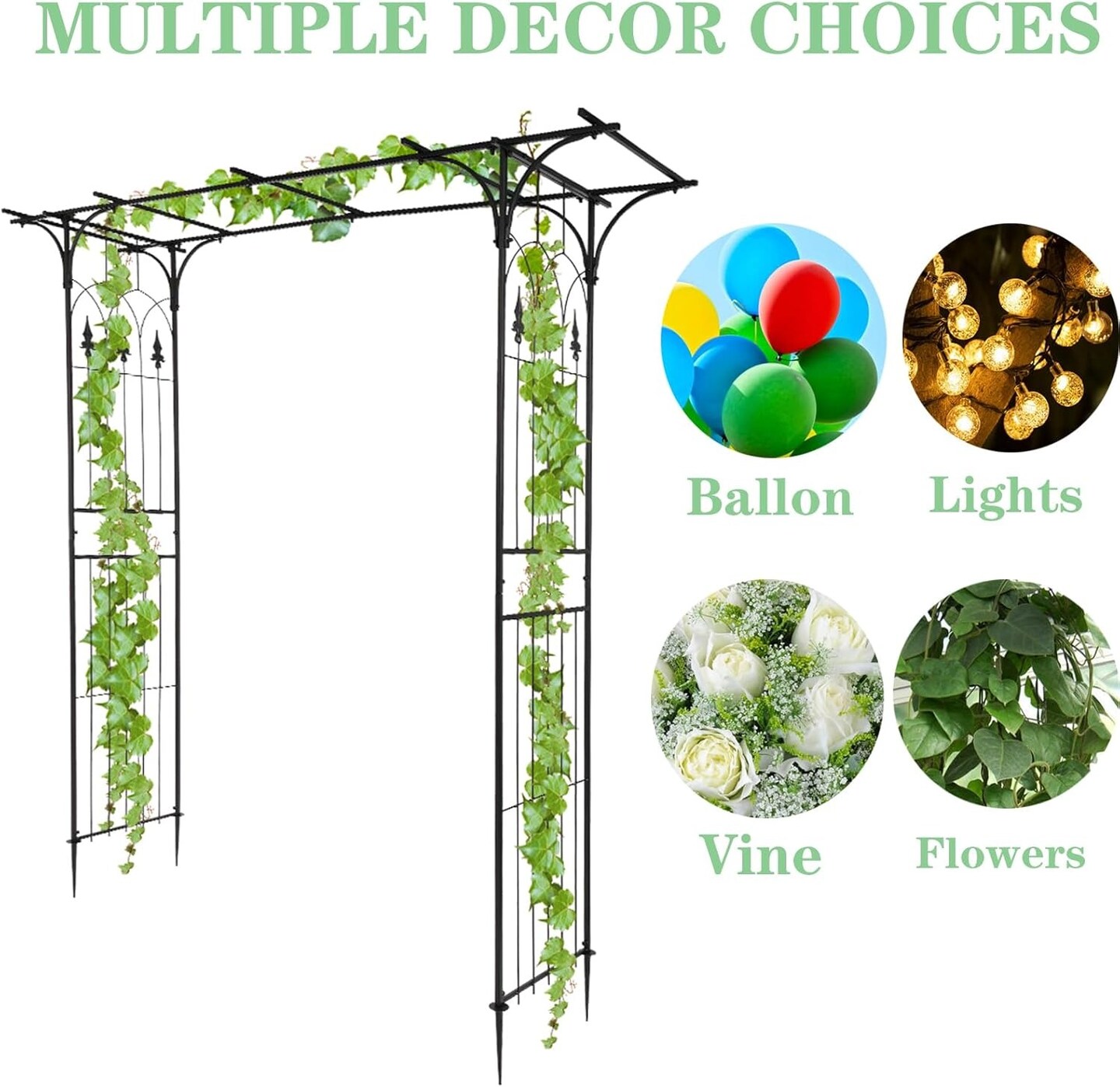 Flat Roof Wrought Iron Garden Arch Trellis Plant Climbing Frame