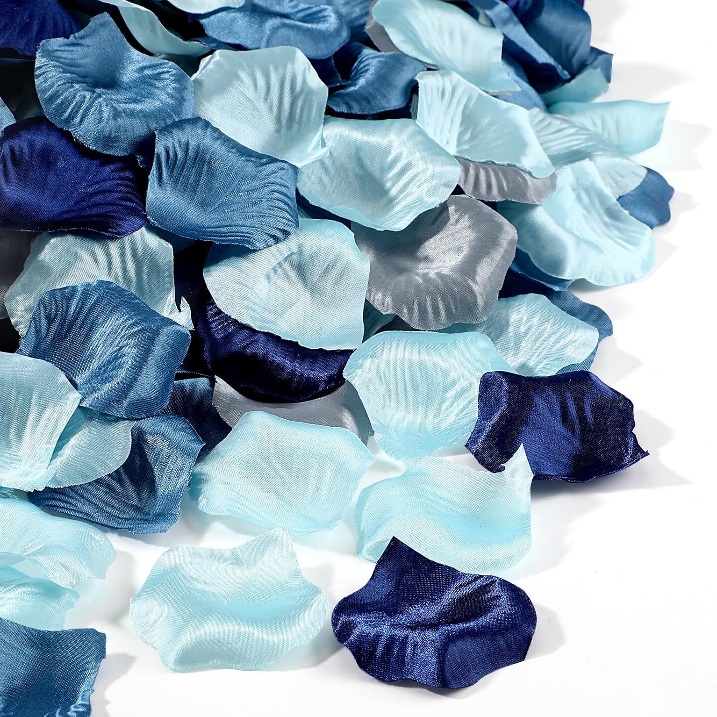 1200 Pcs French Dusty Blue Silk Rose Petals – Artificial Flower Petals for Weddings, Flower Girl Baskets, Aisle Scatter, Dinner Centerpieces, Parties, Bridal Showers, and Romantic Night Décor
