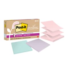 Post-it® Super Sticky Recycled Pop-up Notes R330R-6SSNRP, 3 in x 3 in (76 mm x 76 mm), 100% PEFC, SGSCH-PEFC-COC-110078