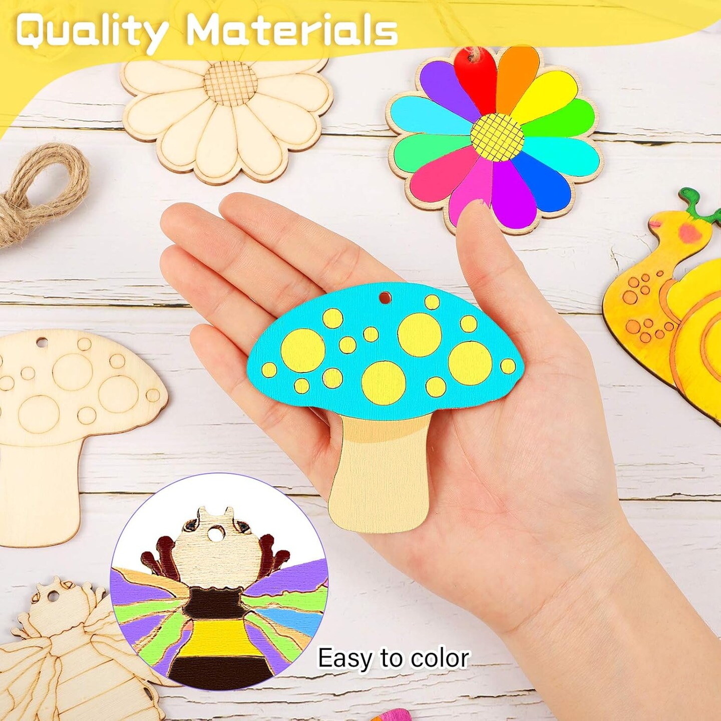 80 Pieces Unfinished Wooden Cutouts