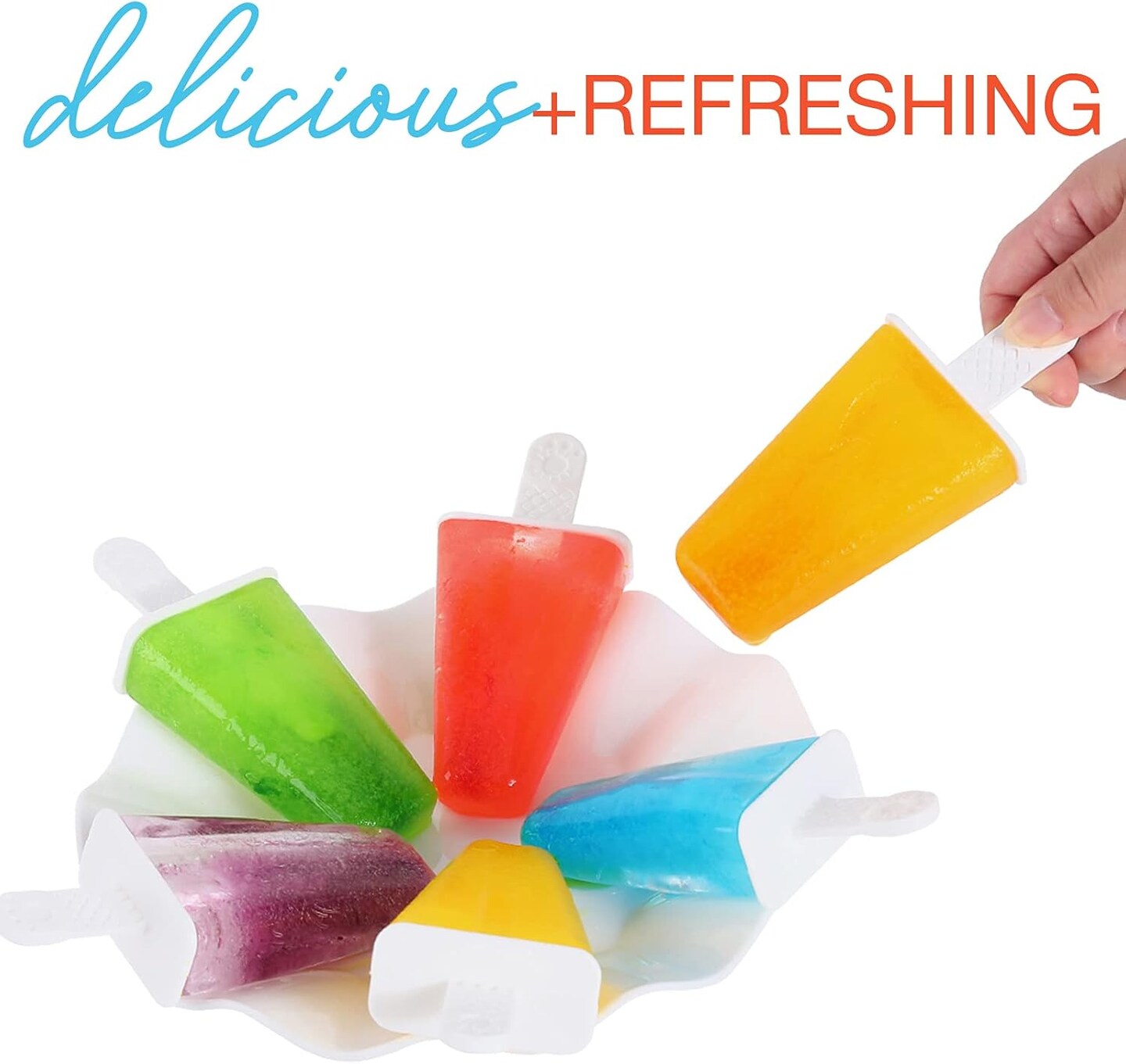Popsicle Molds Silicone Ice Pop Mold for 6 Pieces, BPA Free, Homemade Frozen Dessert
