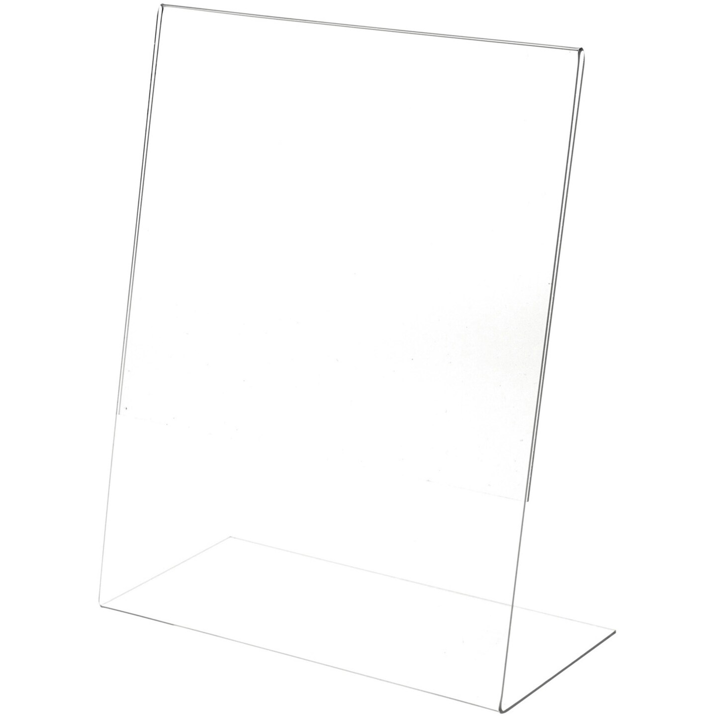 Plymor Clear Acrylic Sign Display / Literature Holder (Angled), 11&#x22; W x 14&#x22; H