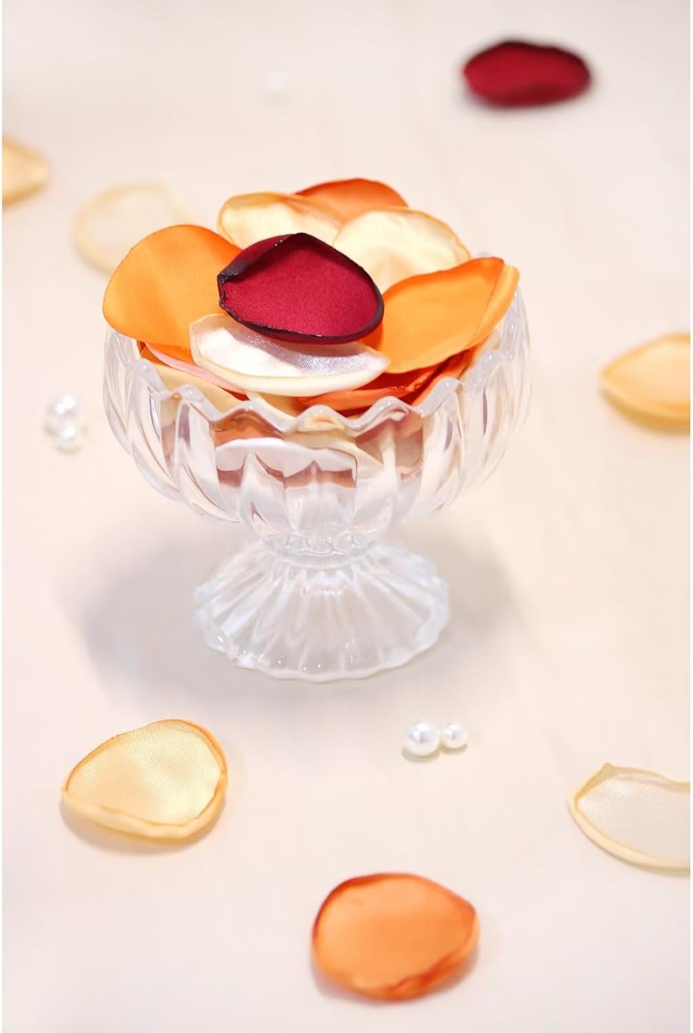 300pcs Orange Rose Petals, Artificial Flower Petals Fall Wedding Decor Flower Girl Petals Terracotta Flower Petals for Wedding