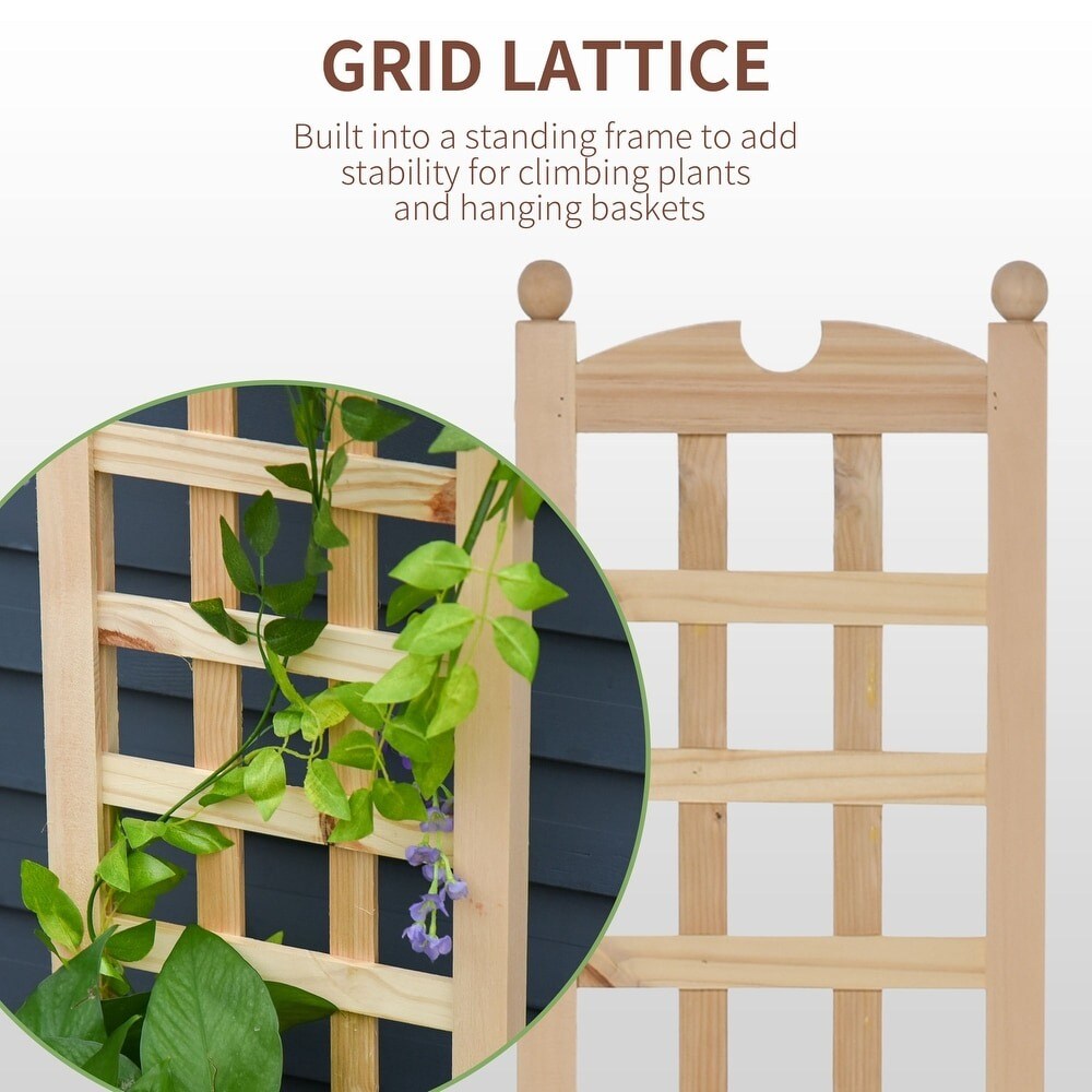 Wooden Raised Garden Planter Bed with Trellis Lattice Panels