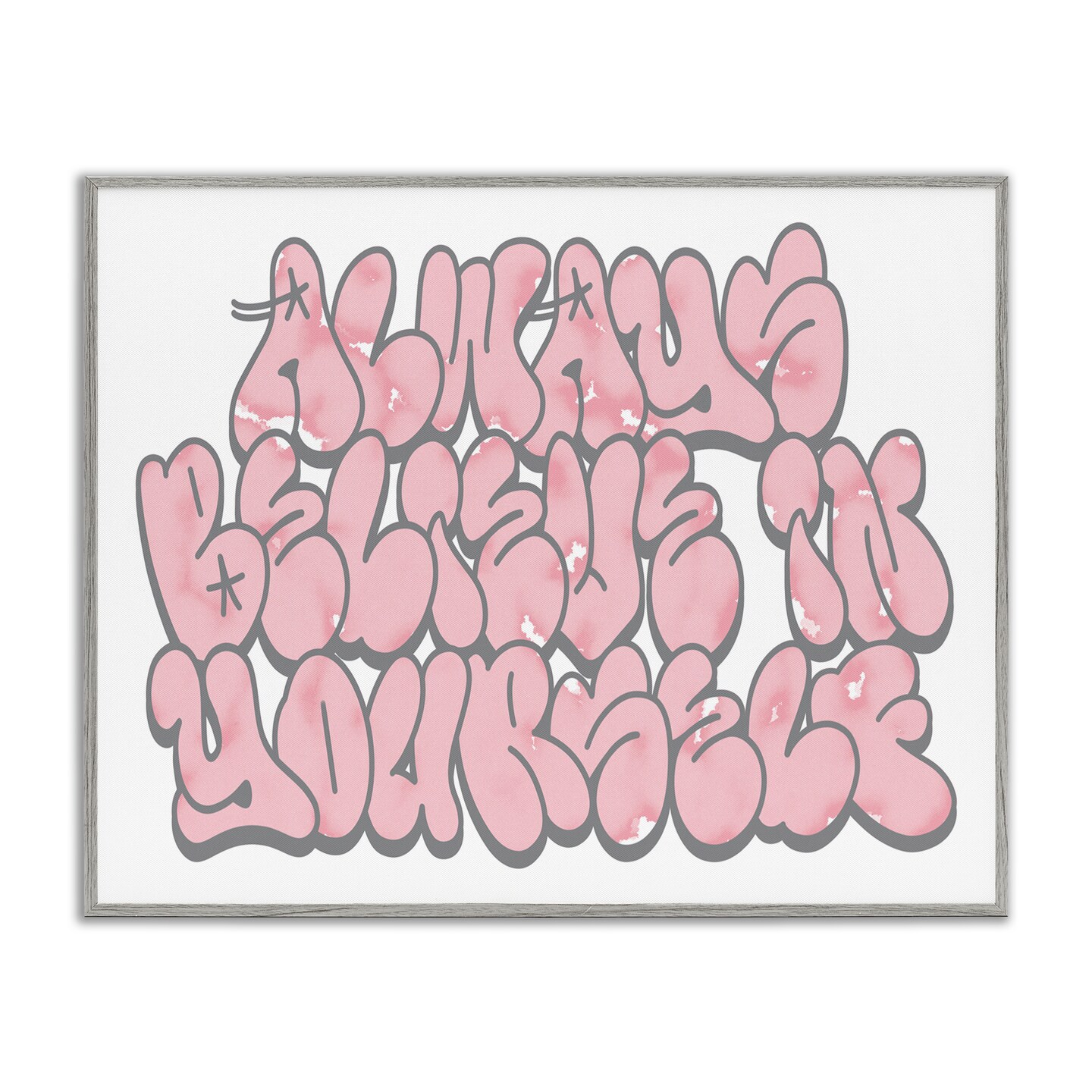 Stupell Industries Believe in Yourself Graffiti Framed Giclee Design by Marcus Prime