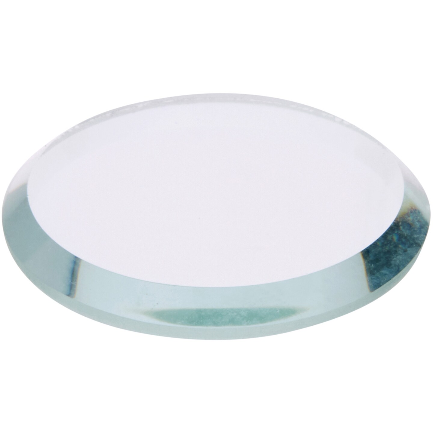 Plymor 1&#x22; Round, 3mm Thick Beveled Clear Glass Circle