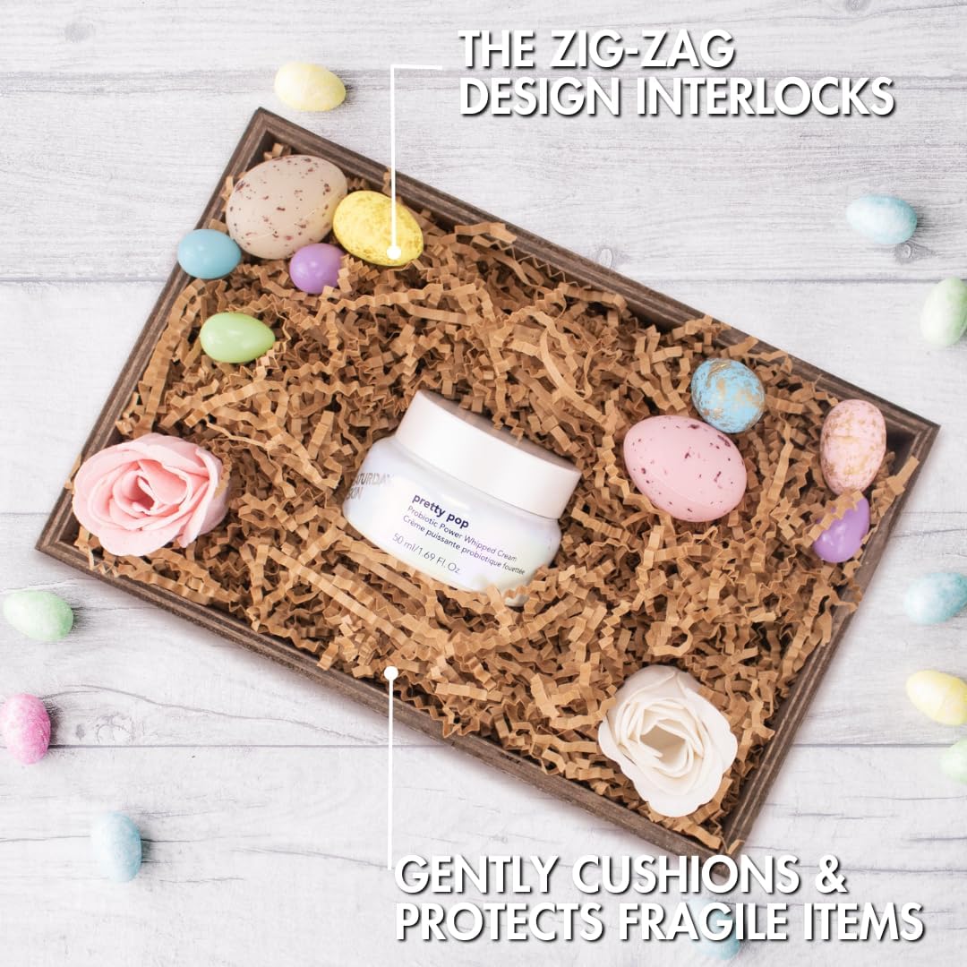 2 LB - Kraft - Crinkle Cut Paper Shred Filler great for Gift Wrapping, Basket Filling, Birthdays, Weddings, Anniversaries