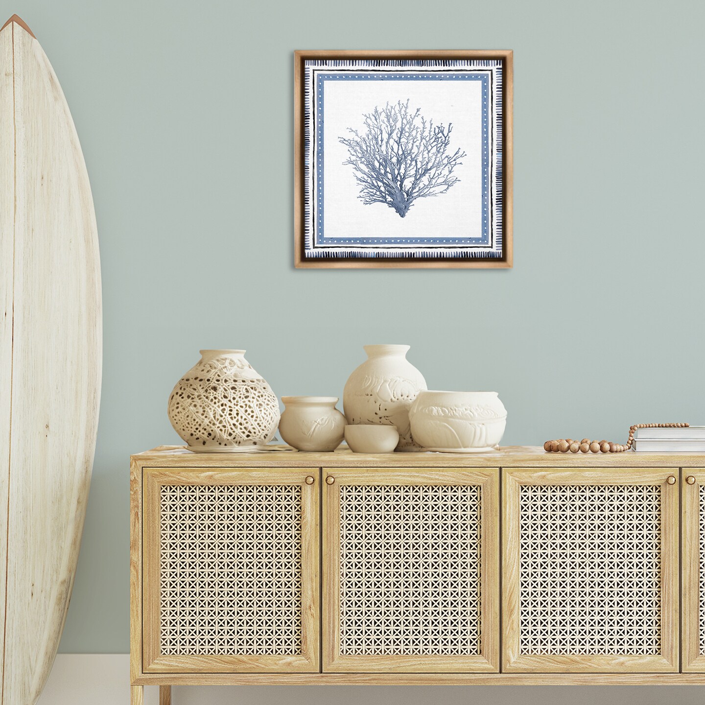Stupell Industries Nautical Branch of Coral Floating Frame Design by Lanie Loreth