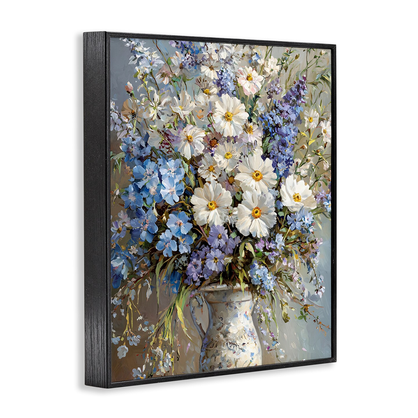 Stupell Industries Flowers in Chinoiserie Vase Framed Giclee Design by Franklyn Gregory