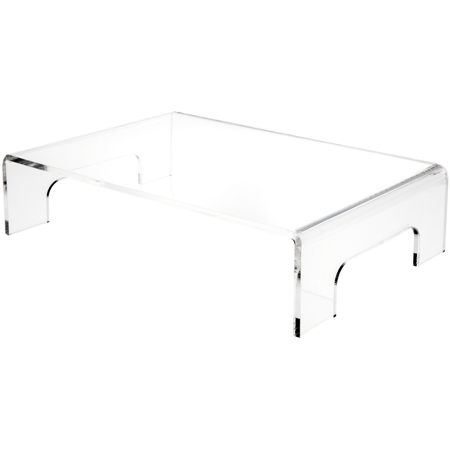 Plymor Clear Acrylic Display Riser with Tray Handles, 5&#x22; H x 21&#x22; W x 14&#x22; D (3/8&#x22; thick)