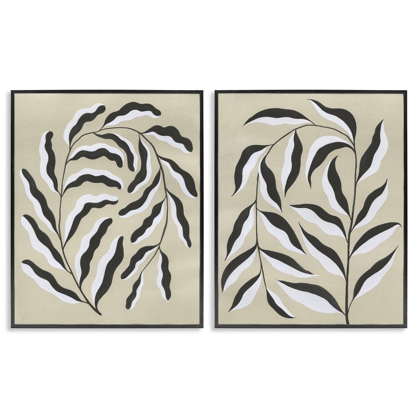 Stupell Industries Midcentury Mod Botanicals 2pc Framed Giclee Set Design by Grace Popp