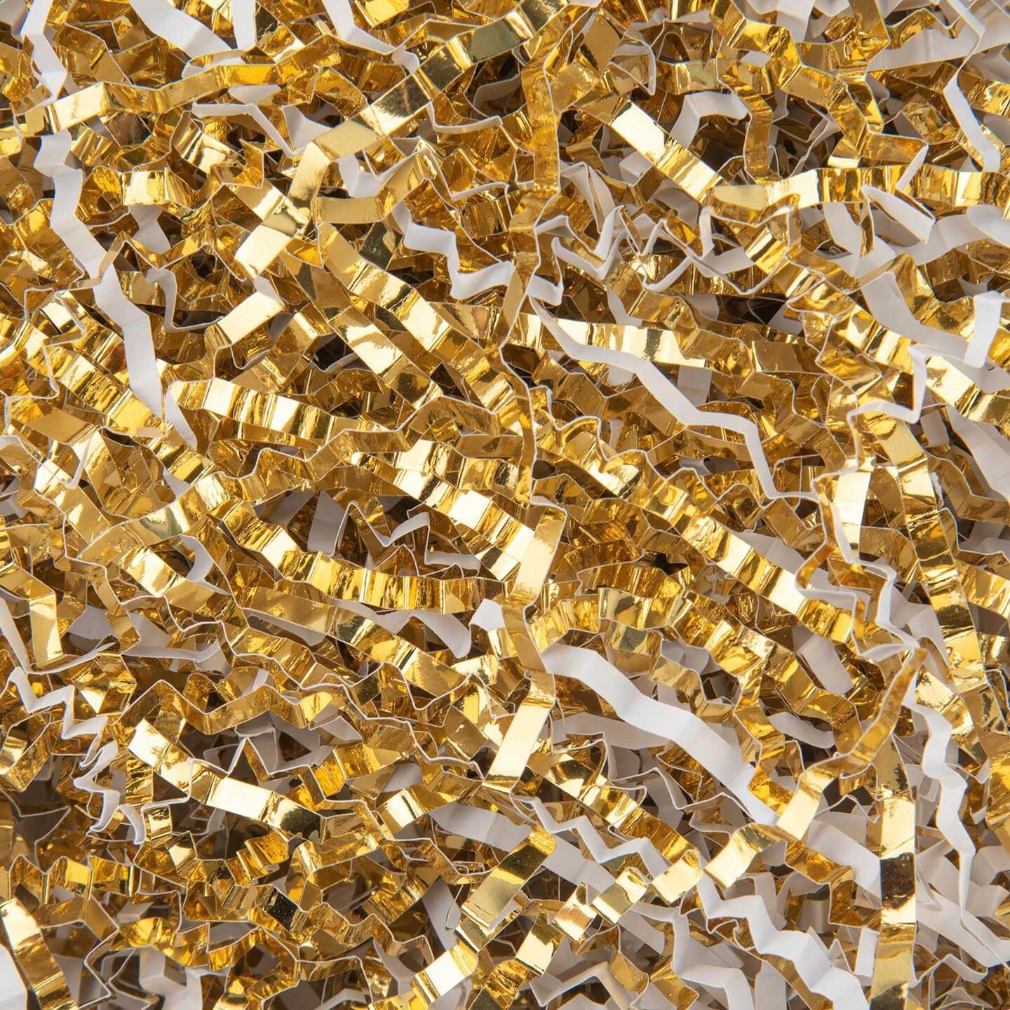 4.5oz White & Gold Crinkle Cut Paper Shredded Filler – Decorative Confetti for Gift Boxes, Baskets, and Party Packaging – Birthday, Wedding, Anniversary, Christmas (Gold&White)