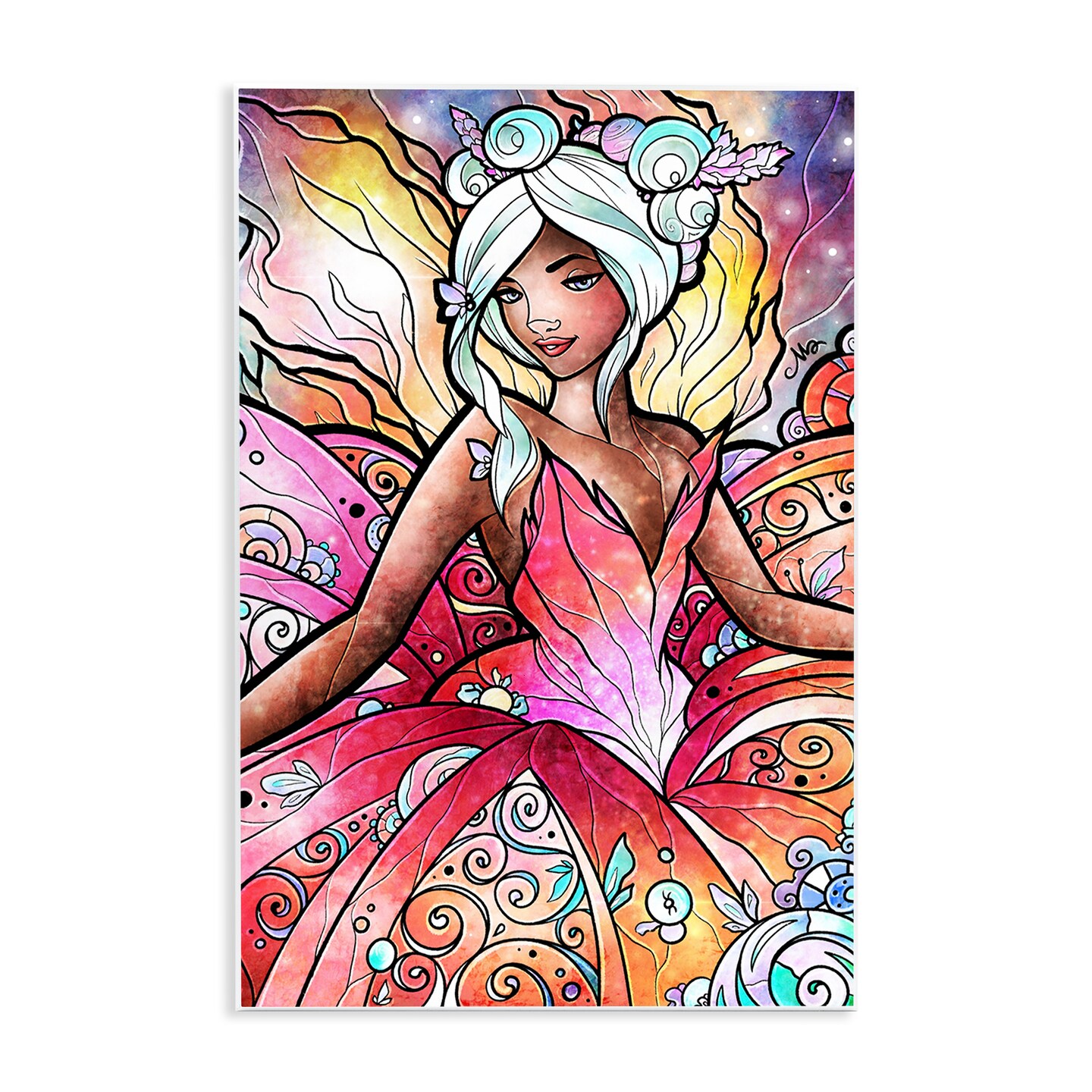 Stupell Industries Pastel Nouveau Fairy Wall Plaque Design by Mandie Manzano