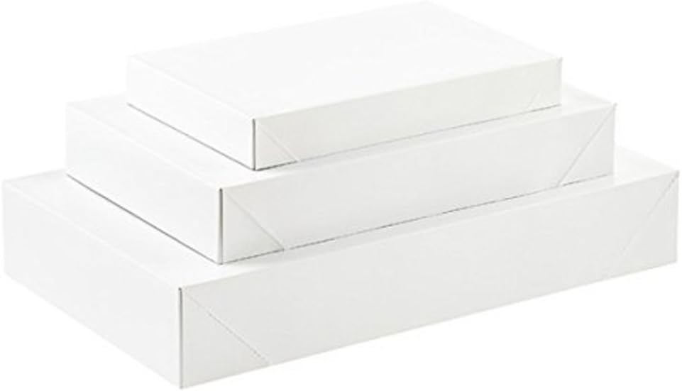 12-Pack White Gift Boxes with Lids – Multi-Pack Gift Wrap Boxes for Clothes, Apparel, and Birthdays, Assorted Sizes