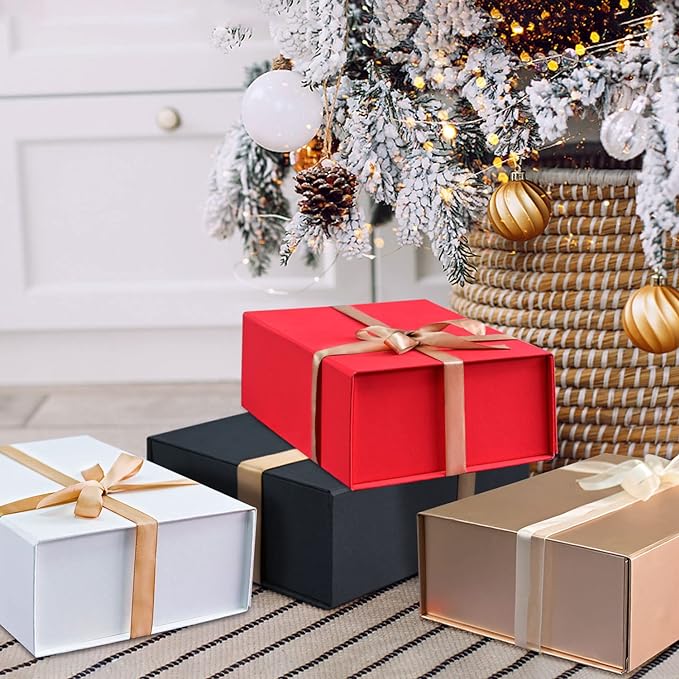 Gift Box 13&#x27;&#x27;x10&#x27;&#x27;x5&#x27;&#x27; Large Black Mother&#x27;s Day Gift Boxes with Magnetic Lids Luxury Gifts Box for Mom Groomsman Proposal Contains Card, Ribbon, Filler Birthday Gift Packging