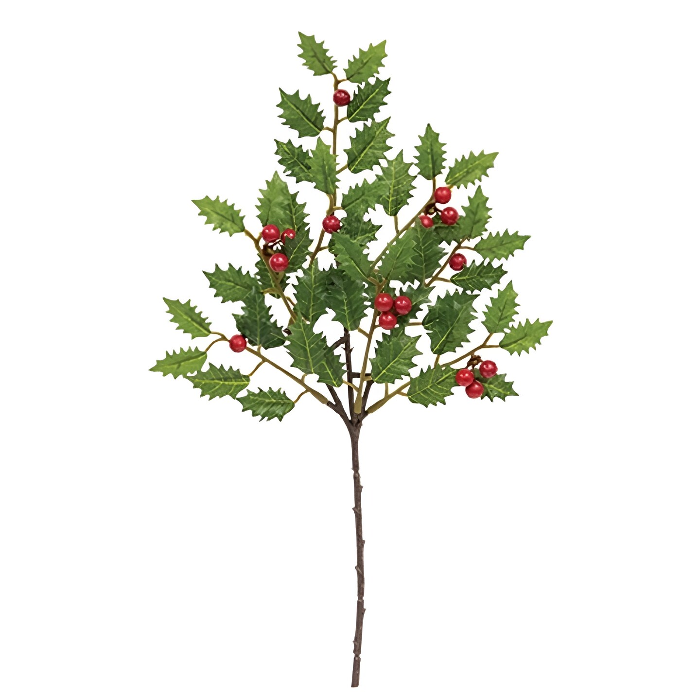Artificial Holly and Berries Christmas Pick 15 Inch Holiday Decor