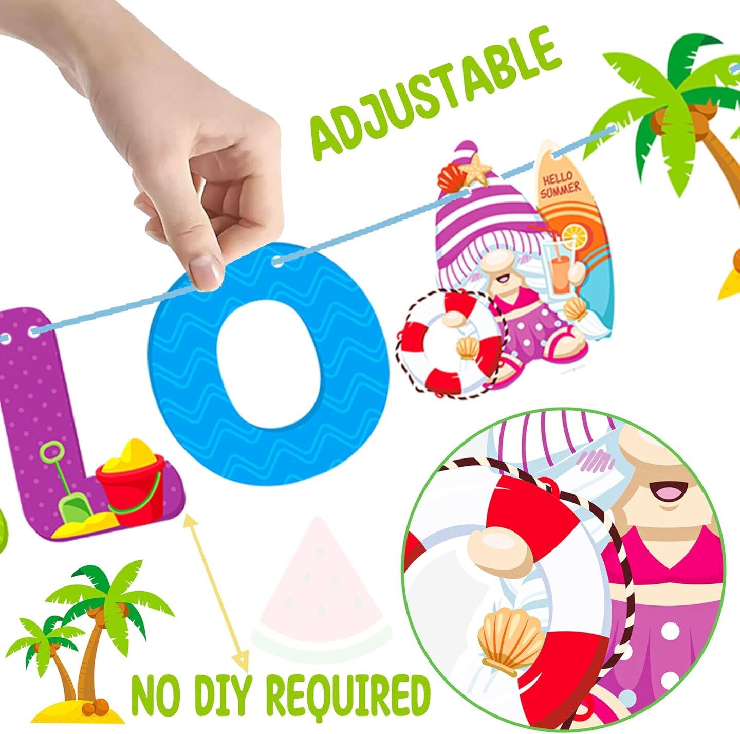 Hello Summer Banner Summer Party Decorations Beach Party Decoration 3Pcs Hello Summer Pool Party Banners