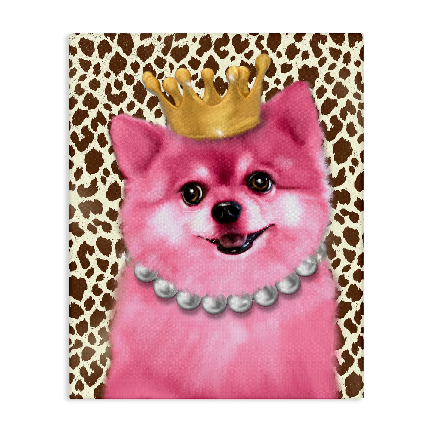 Stupell Industries Pink Royal Pomeranian Canvas Design by Matthew Piotrowicz