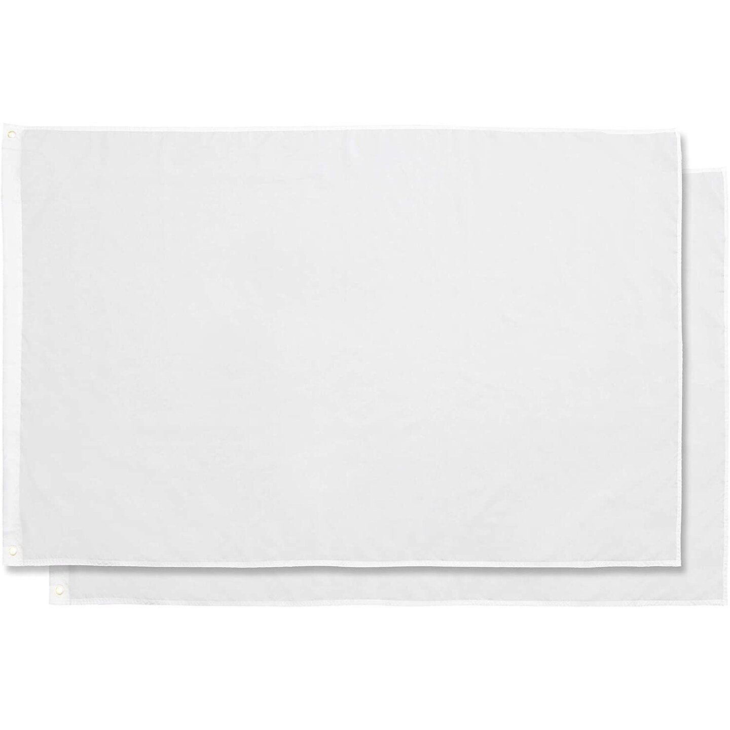 Juvale 2 Pack 3x5 Foot Solid White Flag, Plain White Blank DIY Flag Banner Polyester with Brass Grommets for Indoor Outdoor Display