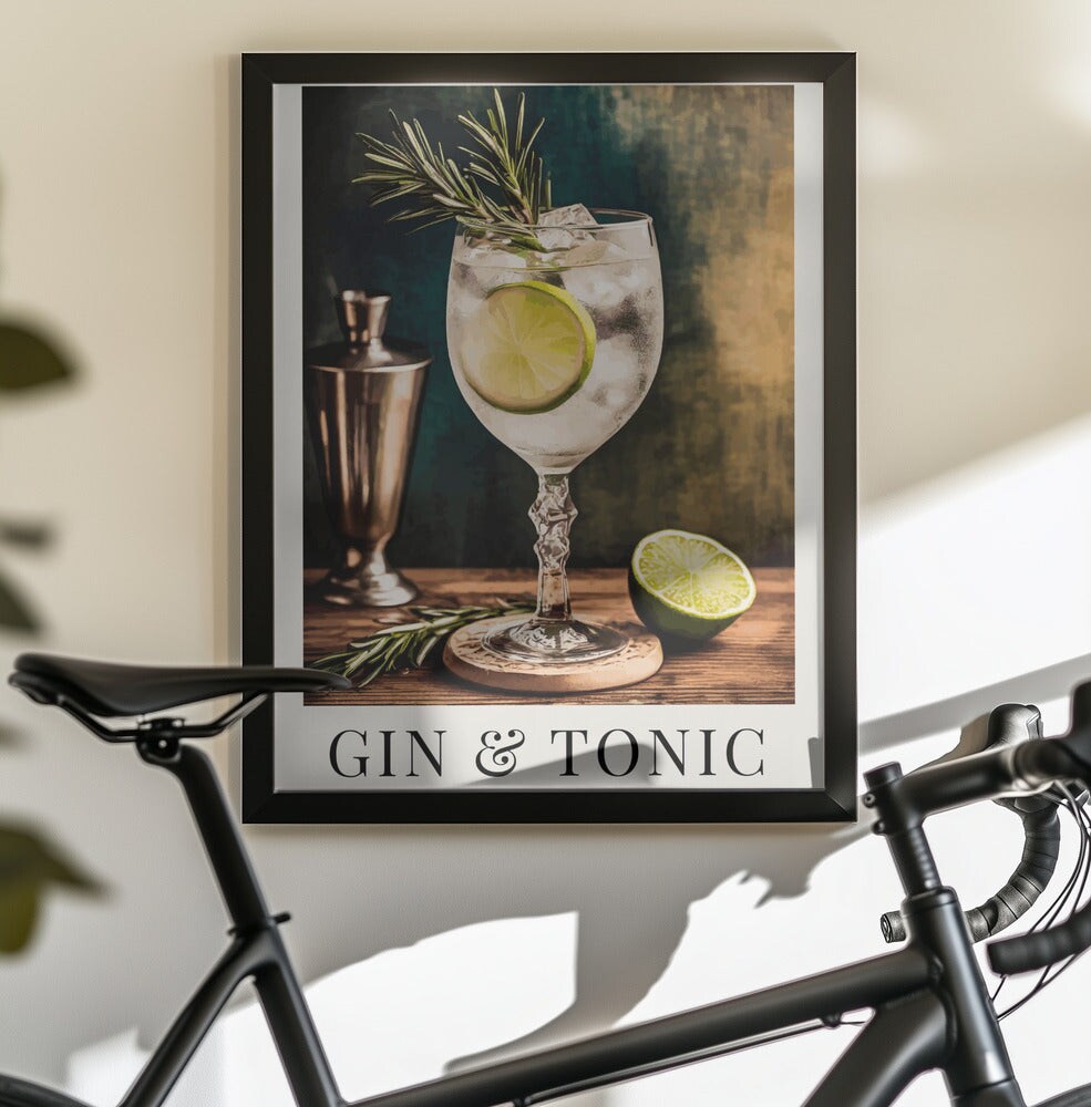 Gin &#x26;amp; Tonic - Andreas Magnusson 24x36 Black Framed Art | Home or Office Art